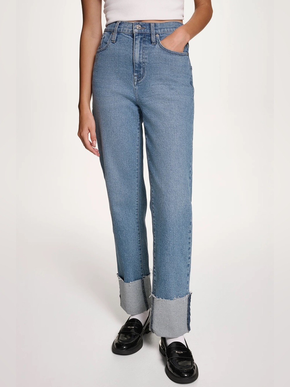 ABERCROMBIE & FITCH CURVE LOVE THE 90S RELAXED CUFFED JEANS ✨